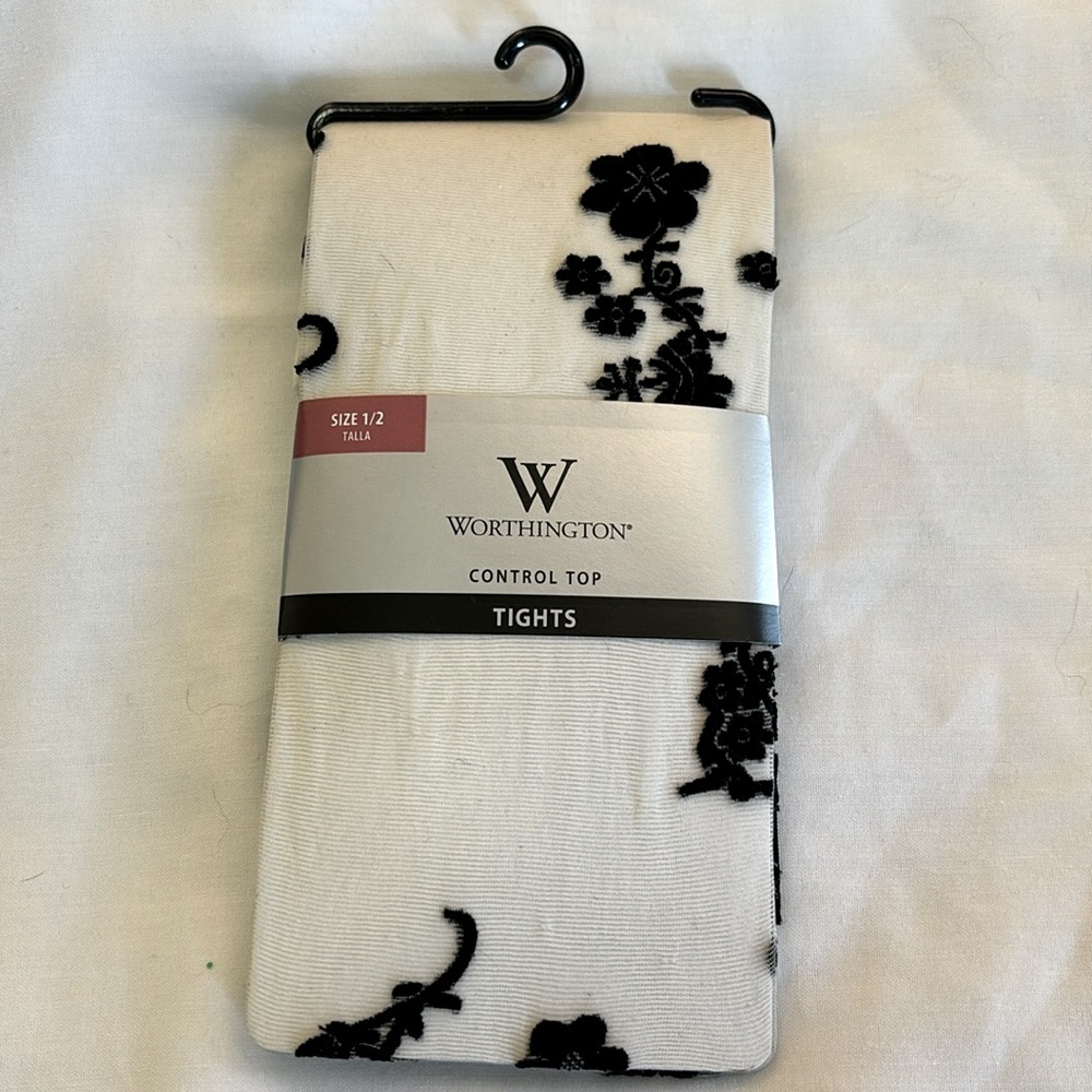 NWT Worthington Control floral pattern tights